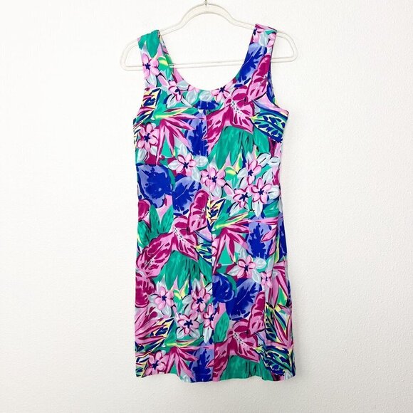Vintage Hilo Hattie Womens Small Floral Hawaiian Aloha Tank Sleeveless Dress - Picture 2 of 6